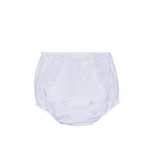 Baby Sen White Bow Embroidered Diaper Cover