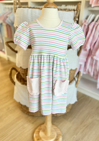 Squiggles by Charlie Candy Stripe Popover Dress