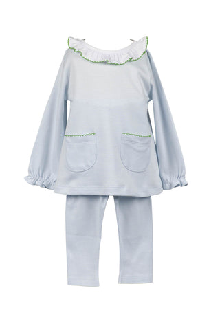 The Proper Peony Pima Light Blue Tunic Set