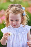 Little English Blue Bow Bouquet Smocked Bishop Dress