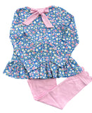 James & Lottie Knit Fall Floral Peggy Peplum Set