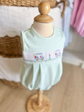 Petit Bebe Knit Mint Gingham Boys Golf Bubble