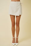 Oatmeal Linen Blend Wrap Skort