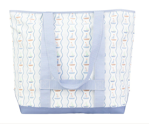 Apple of My Isla Sailboats Beach Bag