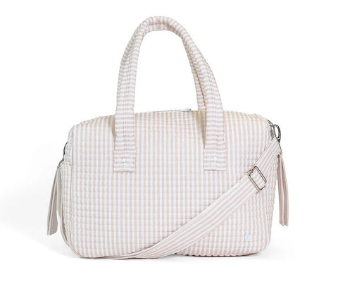 TRVL Sand Pimlico Stripe Quilted Stroller Bag