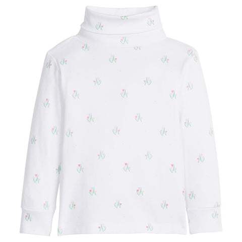 Little English Tulips Printed Turtleneck