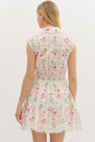 Cream Floral Patchwork Dress