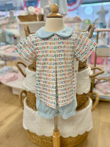 Anvy Kids Alphabet Banded Short Set