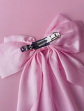 Silk Ovesized Barrette Bow- Pink
