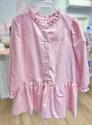 Anvy Kids Pink Check Drop Waist Dress