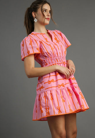 Pink & Orange Bow Dress