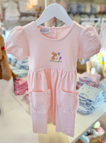 Squiggles by Charlie Pale Pink Bunny in Blooms Dress