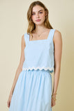 Light Blue Ric Rac Midi Skirt Set