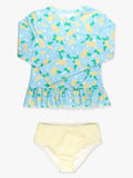 Ruffle Butts Blooming Basket Long Sleeve Rash Guard Set