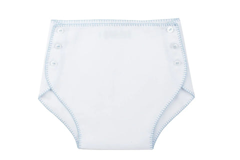 Feltman Brothers White & Blue Button Diaper Cover