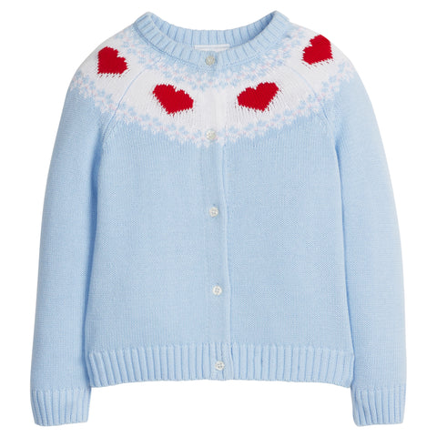 Little English Fair Isle Heart Cardigan