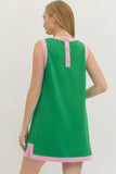 Pink & Green Athleisure Pocket Dress