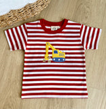 Luigi Kids Red Stripe Backhoe Tee