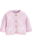 Little English Pink Bow Crochet Cardigan