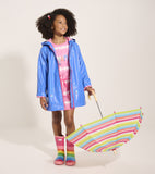 Hatley Blue Shimmer Zip Up Rain Jacket