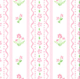 James & Lottie Knit Pink Floral Scallop Rosie Bubble