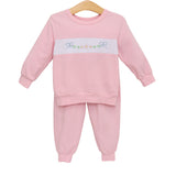 Trotter Street Pink Flower Jogger Set