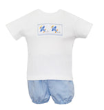 Anavini Smocked Airplane Bloomer Short Set