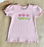 Luigi Kids Pink Stripe Tulip Top