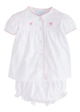 Little English Bow Pinpoint Knit Layette Set