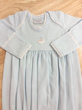 Squiggles by Charlie Pale Blue Santa Crochet Trim Gown