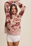 Blush & Maroon Floral Sweater