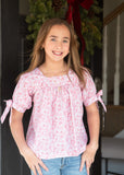 Be Elizabeth Pink Floral Baby Doll Top