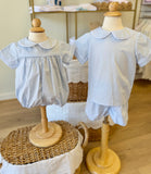 Anvy Kids Pale Blue Short Set with Lace Tatting