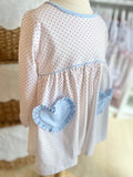 Squiggles by Charlie Red Dot & Blue Heart Pocket Dress