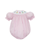 Petit Bebe Pink Gingham Bishop Birthday Bubble