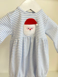Squiggles by Charlie Blue Stripe Santa Long Sleeve Bubble