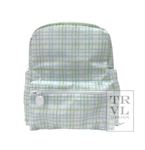 TRVL Green Plaid Mini Backpacker
