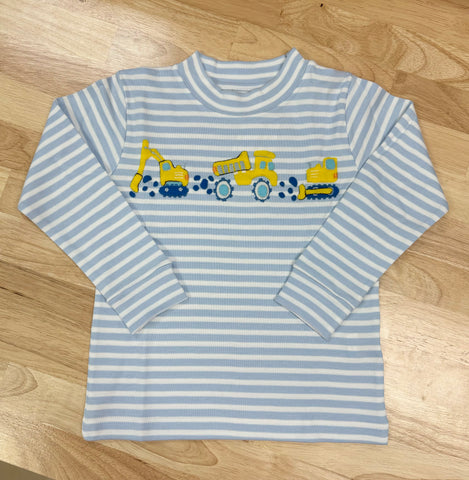 Squiggles by Charlie Blue Stripe Construction Trio Tee