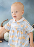 Lullaby Set Blue Gingham Little Pumpkin Pima Bubble