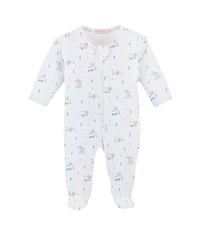 Baby Club Chic Blue Counting Sheep Zipped Footie