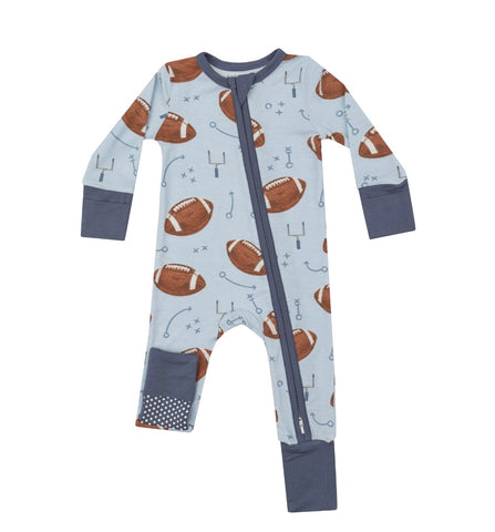 Angel Dear Blue Footballs Zipper Romper