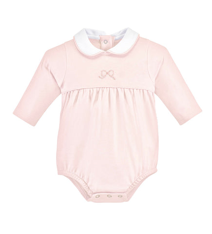 Baby Club Chic Pink Bow Embroidered Bubble