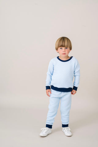 Lullaby Set Blue Quilted Sweatsuit