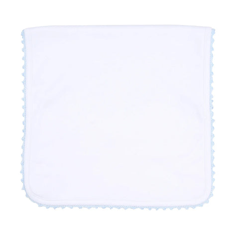 Magnolia Baby Baby Joy Crochet Trim Burp Cloth- Blue