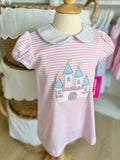 Petit Bebe Knit Pink Stripe Castle Dress
