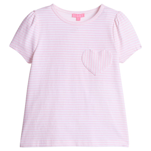 Bisby Kids Pink Stripe Essential Tee