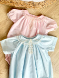 Baby Sen Light Blue Lace Embroidered Bubble