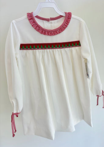Anvy Kids White Poly Cord Christmas Ribbon Dress
