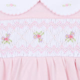 Magnolia Baby Pink Freya & Finn Smocked Collared Footie
