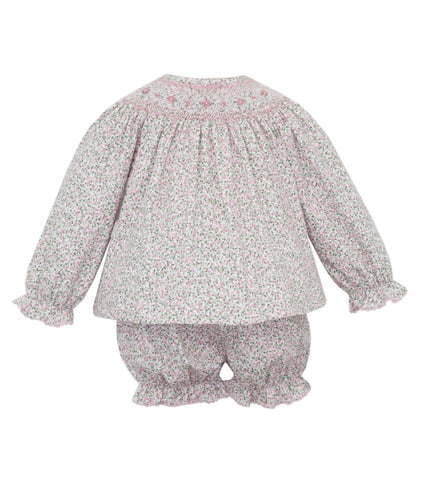 Petit Bebe Knit Pink Liberty Floral Bishop Bloomer Set